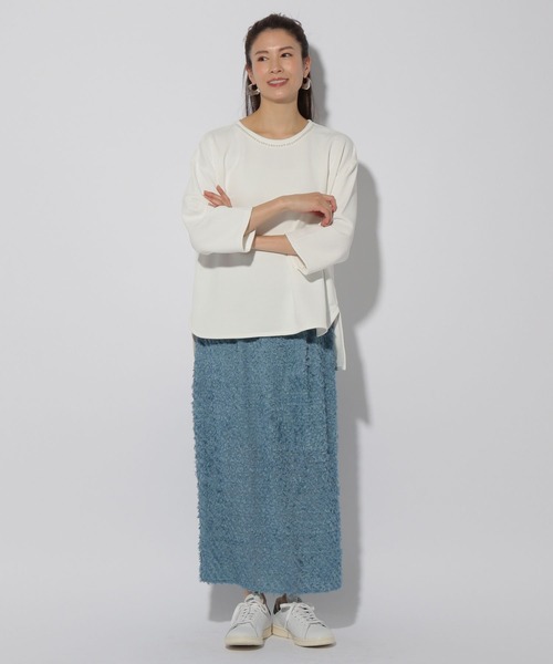 Elura（エルーラ）の「ミニ裏毛オフショルプルオーバー/321610（Tシャツ/カットソー・レディース・ライトベージュ/チャコールグレー/ホワイト・FREE）」の18枚目の写真