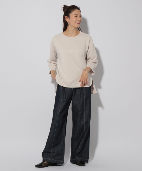 Elura（エルーラ）の「ミニ裏毛オフショルプルオーバー/321610（Tシャツ/カットソー・レディース・ライトベージュ/チャコールグレー/ホワイト・FREE）」の11枚目の写真
