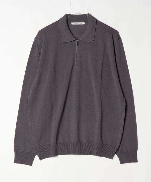 BEAMS F(ビームスエフ)の「【別注】LORENZONI / ハーフジップ ウール ニットポロ(ニット/セーター・メンズ・ブラック/パープル/グレー系その他/ライトブラウン・44/50/48/46/52)」の3枚目の写真