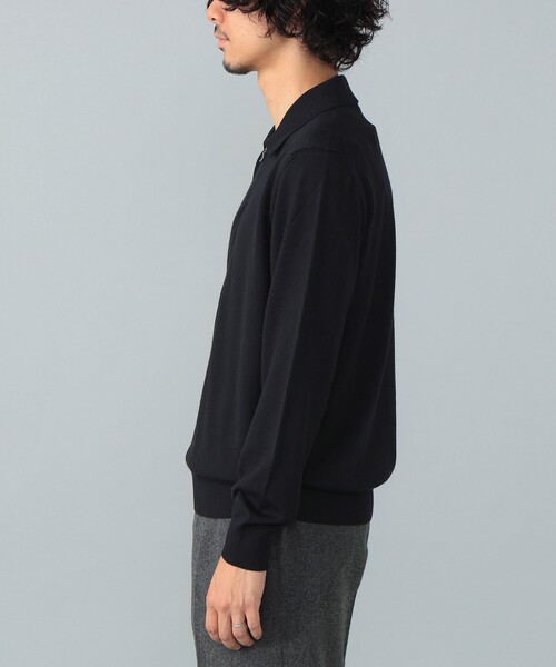 BEAMS F（ビームスエフ）の「【別注】LORENZONI / ハーフジップ ウール ニットポロ（ニット/セーター・メンズ・ブラック/パープル・44/50/48/46）」の9枚目の写真