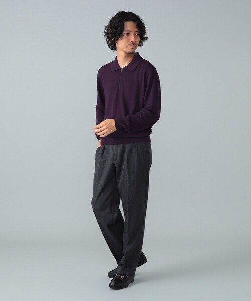 別注】LORENZONI / ハーフジップ ウール ニットポロ（ニット/セーター