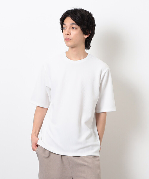 COMME CA ISM(コムサイズム)の「膨れジャカード Tシャツ(Tシャツ/カットソー・メンズ・ブラック/ホワイト・LARGE/MEDIUM)」の2枚目の写真