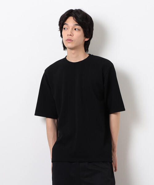 COMME CA ISM(コムサイズム)の「膨れジャカード Tシャツ(Tシャツ/カットソー・メンズ・ブラック/ホワイト・LARGE/MEDIUM)」の1枚目の写真