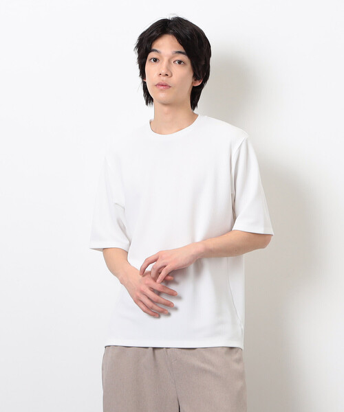 COMME CA ISM(コムサイズム)の「膨れジャカード Tシャツ(Tシャツ/カットソー・メンズ・ブラック/ホワイト・LARGE/MEDIUM)」の4枚目の写真