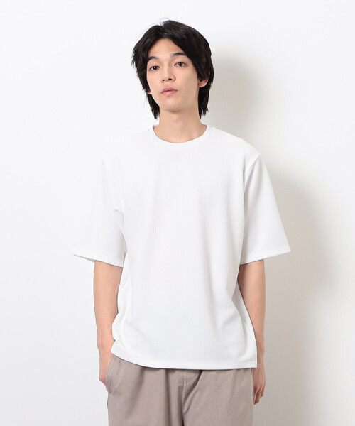COMME CA ISM(コムサイズム)の「膨れジャカード Tシャツ(Tシャツ/カットソー・メンズ・ブラック/ホワイト・LARGE/MEDIUM)」の5枚目の写真