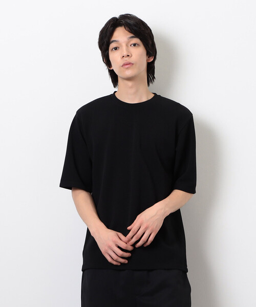 COMME CA ISM(コムサイズム)の「膨れジャカード Tシャツ(Tシャツ/カットソー・メンズ・ブラック/ホワイト・LARGE/MEDIUM)」の9枚目の写真