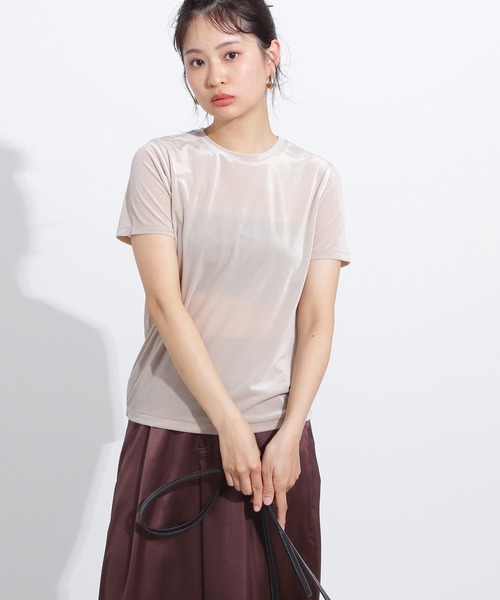 N.(N. Natural Beauty Basic)(エヌエヌナチュラルビューティーベーシック)の「ベロアTシャツ(Tシャツ/カットソー・レディース・ブルー系その他/ベージュ/ブラウン・MEDIUM)」の3枚目の写真