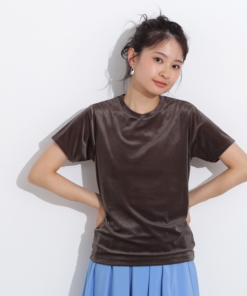 N.(N. Natural Beauty Basic)(エヌエヌナチュラルビューティーベーシック)の「ベロアTシャツ(Tシャツ/カットソー・レディース・ブルー系その他/ベージュ/ブラウン・MEDIUM)」の4枚目の写真