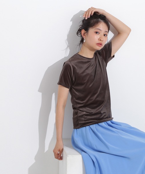 N.(N. Natural Beauty Basic)(エヌエヌナチュラルビューティーベーシック)の「ベロアTシャツ(Tシャツ/カットソー・レディース・ブルー系その他/ベージュ/ブラウン・MEDIUM)」の7枚目の写真