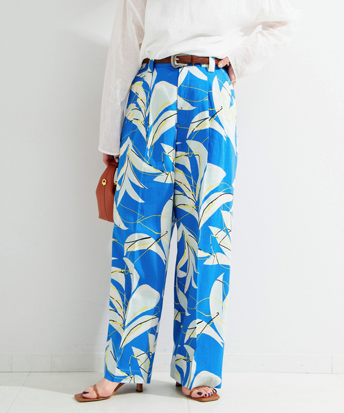 B.C STOCK（ベーセーストック）の「手洗い可 / アートプリントバックゴムトラウザー（その他パンツ・レディース・ブルー系その他/グリーン/ブラック・FREE）」の22枚目の写真