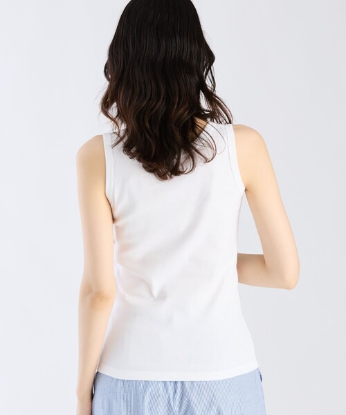 agnes b.(アニエスベー)の「コットン タンクトップ(Tシャツ/カットソー・レディース・ホワイト・1/2/3)」の4枚目の写真