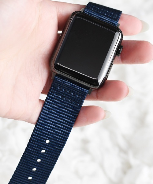 Fun & Daily（ファンアンドデイリー）の「Apple Watch Military Nylon Band（デジタル腕時計・メンズ・ブラック/ネイビー/ベージュ/アーミー/ブラック系その他/オレンジ/グレー・A/B）」の6枚目の写真