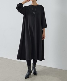 ビアズリー　新品　ブラック フレンチワンピース ストレッチジョーゼットフレンチワンピース | BEARDSLEY