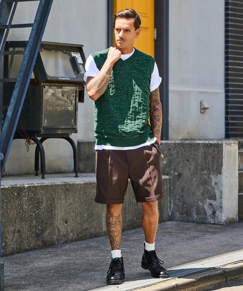 THEOREM（セオレム）の「mcg3647-Layer of Leopard VN Vest レオパードニットベスト（ベスト・メンズ・グレー/グリーン/ブラック・M/L/XL）」の14枚目の写真