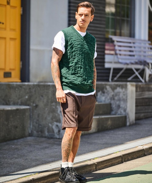 THEOREM（セオレム）の「mcg3647-Layer of Leopard VN Vest レオパードニットベスト（ベスト・メンズ・グレー/グリーン/ブラック・M/L/XL）」の12枚目の写真