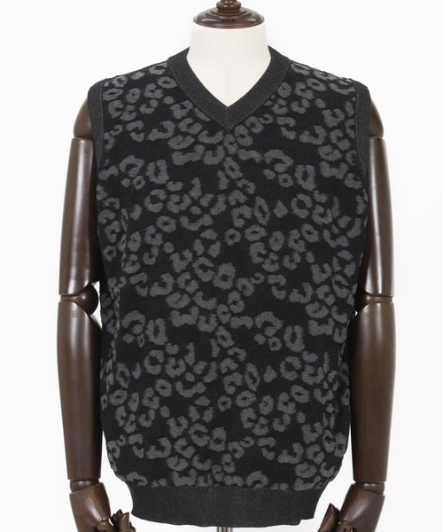 THEOREM（セオレム）の「mcg3647-Layer of Leopard VN Vest レオパードニットベスト（ベスト・メンズ・グレー/グリーン/ブラック・M/L/XL）」の11枚目の写真