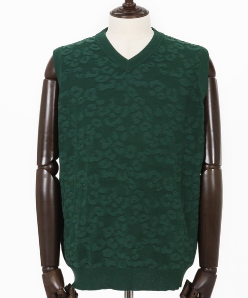 THEOREM（セオレム）の「mcg3647-Layer of Leopard VN Vest レオパードニットベスト（ベスト・メンズ・グレー/グリーン/ブラック・M/L/XL）」の10枚目の写真