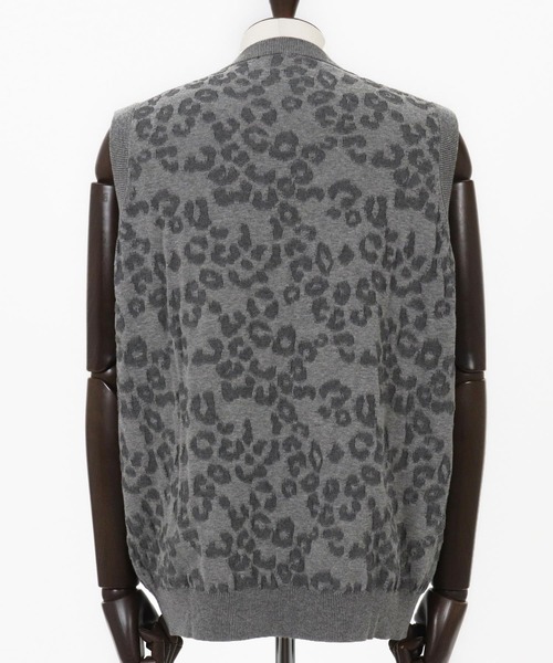 THEOREM（セオレム）の「mcg3647-Layer of Leopard VN Vest レオパードニットベスト（ベスト・メンズ・グレー/グリーン/ブラック・M/L/XL）」の8枚目の写真