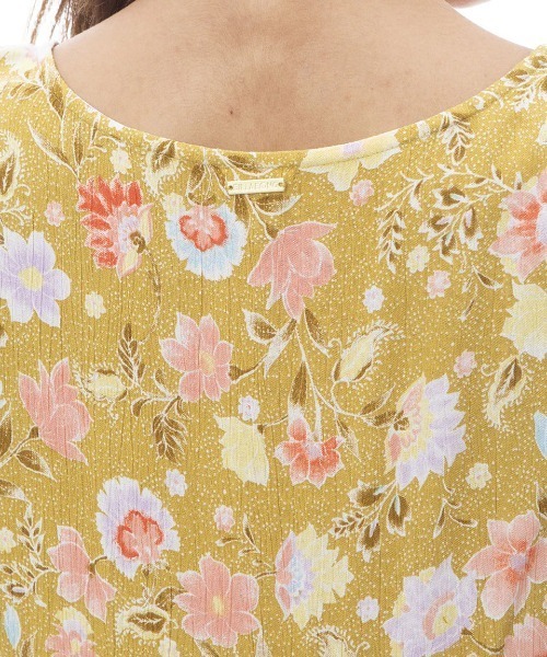 BILLABONG（ビラボン）の「【BILLABONG/ビラボン】24SS SPRING DAZE/レトロフラワー花柄とろみワンピース（ワンピース・レディース・イエロー系その他・SMALL）」の4枚目の写真
