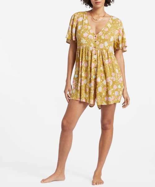 BILLABONG（ビラボン）の「【BILLABONG/ビラボン】24SS SPRING DAZE/レトロフラワー花柄とろみワンピース（ワンピース・レディース・イエロー系その他・SMALL）」の2枚目の写真