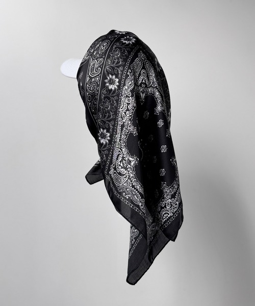 CALIFORNIA OUTFITTERS（カリフォルニア アウトフィッターズ）の「5B3 大判スカーフ 70cm×70cm ＋ 無地 ６パネルキャップ SET（キャップ・レディース・ホワイト/ライトブルー/ブラック/ライトグレー/ネイビー/ベージュ・ONESIZE）」の14枚目の写真