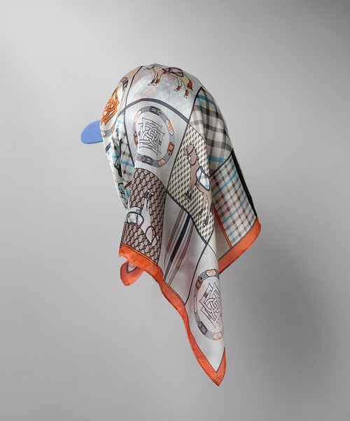 CALIFORNIA OUTFITTERS（カリフォルニア アウトフィッターズ）の「5B3 大判スカーフ 70cm×70cm ＋ 無地 ６パネルキャップ SET（キャップ・レディース・ホワイト/ライトブルー/ブラック/ライトグレー/ネイビー/ベージュ・ONESIZE）」の16枚目の写真