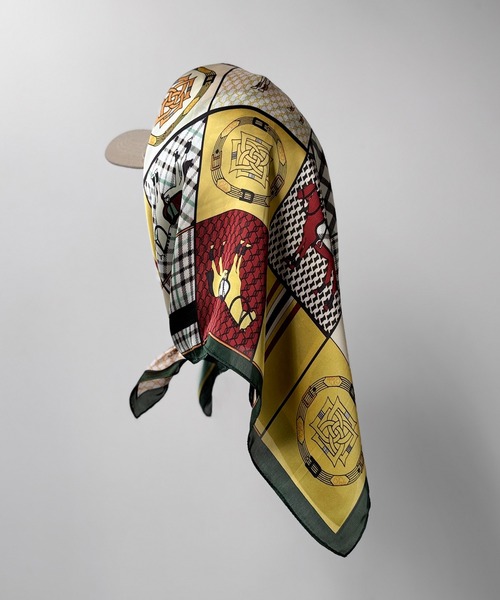 CALIFORNIA OUTFITTERS（カリフォルニア アウトフィッターズ）の「5B3 大判スカーフ 70cm×70cm ＋ 無地 ６パネルキャップ SET（キャップ・レディース・ホワイト/ライトブルー/ブラック/ライトグレー/ネイビー/ベージュ・ONESIZE）」の22枚目の写真