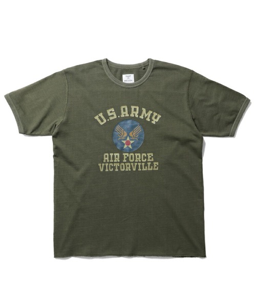 HOUSTON（ヒューストン）の「HOUSTON メッシュプリントＴシャツ(U.S.ARMY AIR FORCE)（Tシャツ/カットソー・メンズ・ネイビー/オフホワイト/オリーブドラブ・X-LARGE/LARGE/MEDIUM/XX-LARGE）」の3枚目の写真