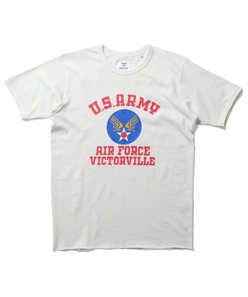HOUSTON（ヒューストン）の「HOUSTON メッシュプリントＴシャツ(U.S.ARMY AIR FORCE)（Tシャツ/カットソー・メンズ・ネイビー/オフホワイト/オリーブドラブ・X-LARGE/LARGE/MEDIUM/XX-LARGE）」の2枚目の写真