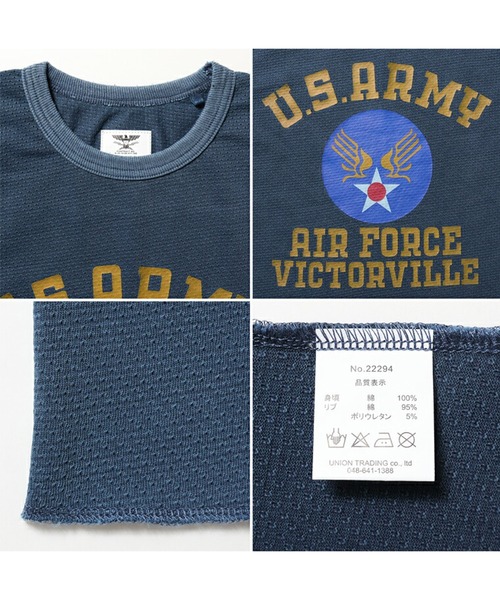 HOUSTON（ヒューストン）の「HOUSTON メッシュプリントＴシャツ(U.S.ARMY AIR FORCE)（Tシャツ/カットソー・メンズ・ネイビー/オフホワイト/オリーブドラブ・X-LARGE/LARGE/MEDIUM/XX-LARGE）」の4枚目の写真