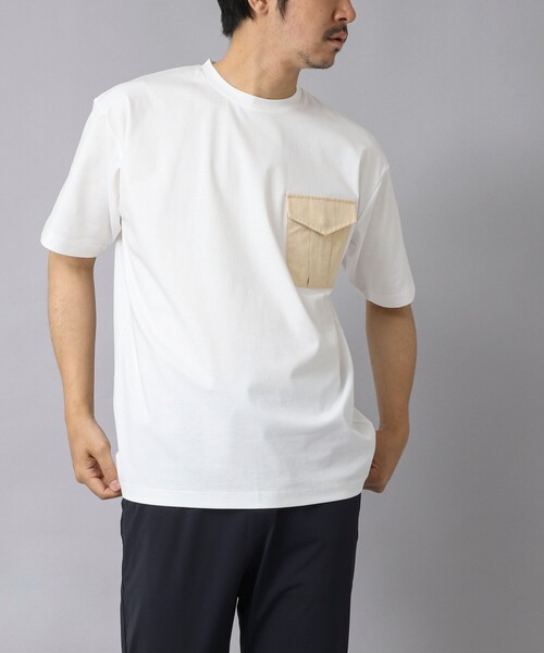 NOLLEY’S（ノーリーズ）の「【ACTIVE SECT】《限定展開》カーゴポケットTシャツ 25SS（Tシャツ/カットソー・メンズ・ホワイト/グレイッシュベージュ/ブラック/グレイッシュブルー・L/M/S）」の5枚目の写真