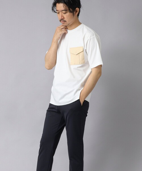 NOLLEY’S（ノーリーズ）の「【ACTIVE SECT】《限定展開》カーゴポケットTシャツ 25SS（Tシャツ/カットソー・メンズ・ホワイト/グレイッシュベージュ/ブラック/グレイッシュブルー・L/M/S）」の6枚目の写真