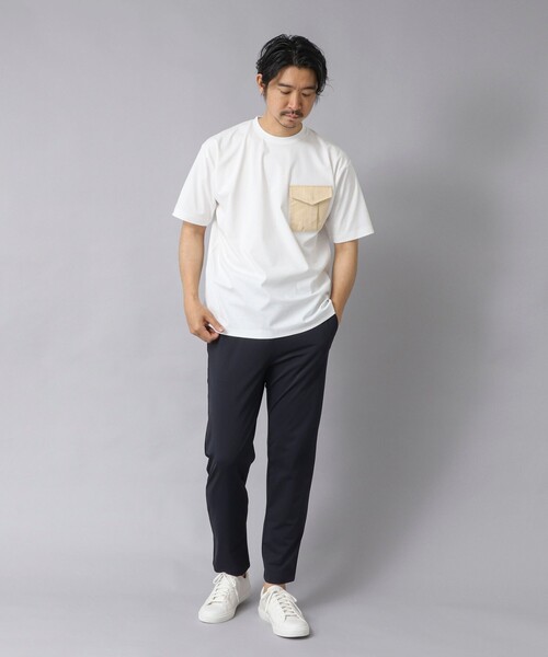 NOLLEY’S（ノーリーズ）の「【ACTIVE SECT】《限定展開》カーゴポケットTシャツ 25SS（Tシャツ/カットソー・メンズ・ホワイト/グレイッシュベージュ/ブラック/グレイッシュブルー・L/M/S）」の12枚目の写真