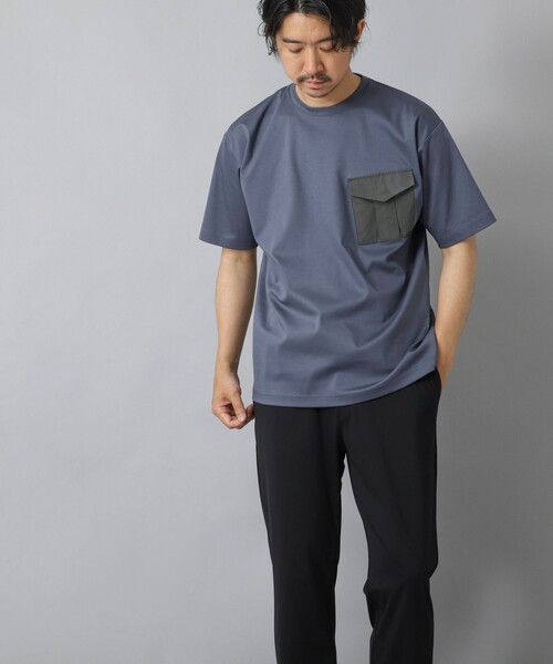 NOLLEY’S（ノーリーズ）の「【ACTIVE SECT】《限定展開》カーゴポケットTシャツ 25SS（Tシャツ/カットソー・メンズ・ホワイト/グレイッシュベージュ/ブラック/グレイッシュブルー・L/M/S）」の16枚目の写真