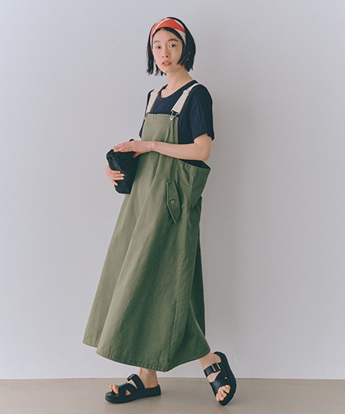 studio CLIP（スタディオクリップ）の「デニムジャンパースカート[プチサイズあり]《CLIP denim》（ワンピース・レディース・インディゴブルー/ブラック/カーキ・PF/FREE）」の12枚目の写真