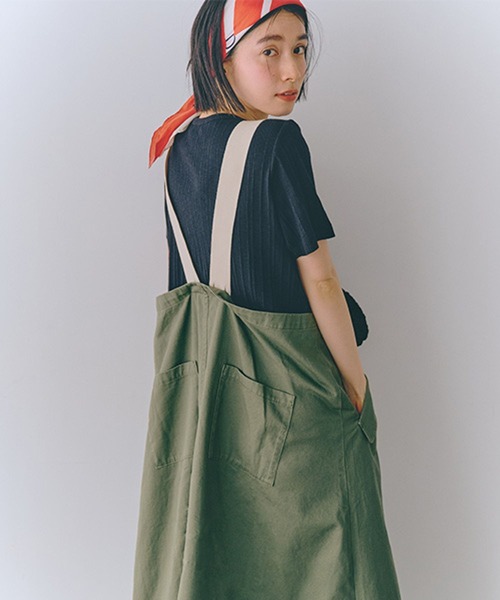 studio CLIP（スタディオクリップ）の「デニムジャンパースカート[プチサイズあり]《CLIP denim》（ワンピース・レディース・インディゴブルー/ブラック/カーキ・PF/FREE）」の14枚目の写真