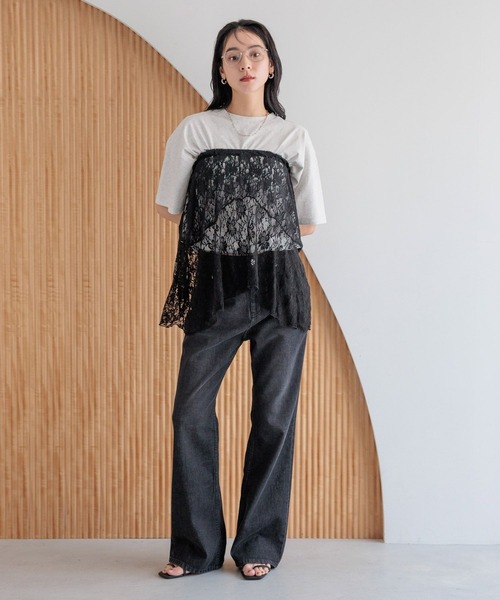 LOWRYS FARM（ローリーズファーム）の「デニムフレアパンツ　 498676（デニムパンツ・レディース・ブルー/ブラック/ネイビー・MEDIUM/LARGE）」の20枚目の写真