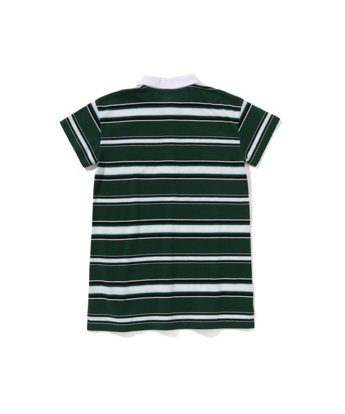 A BATHING APE（アベイシングエイプ）の「STRIPE POLO DRESS（ワンピース・キッズ・ホワイト/ネイビー/グリーン・130/110/120/140/90）」の5枚目の写真