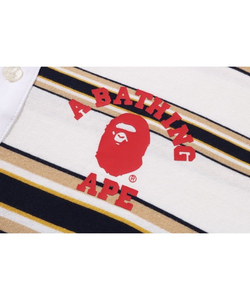 A BATHING APE（アベイシングエイプ）の「STRIPE POLO DRESS（ワンピース・キッズ・ホワイト/ネイビー/グリーン・130/110/120/140/90）」の7枚目の写真