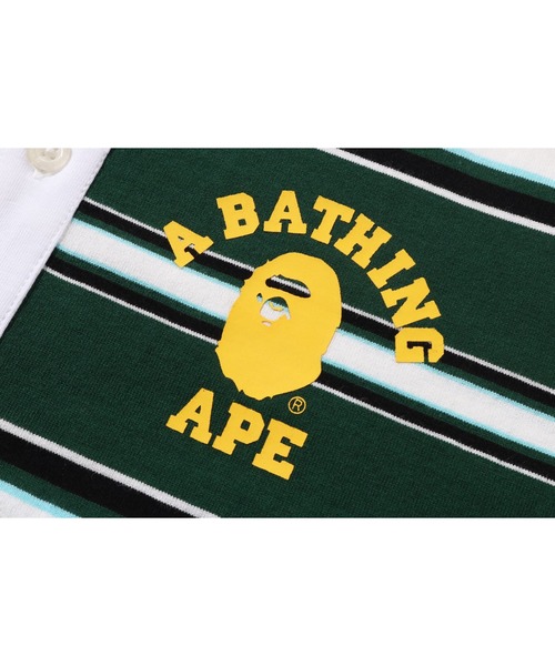 A BATHING APE（アベイシングエイプ）の「STRIPE POLO DRESS（ワンピース・キッズ・ホワイト/ネイビー/グリーン・130/110/120/140/90）」の8枚目の写真
