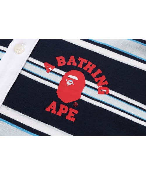 A BATHING APE（アベイシングエイプ）の「STRIPE POLO DRESS（ワンピース・キッズ・ホワイト/ネイビー/グリーン・130/110/120/140/90）」の9枚目の写真
