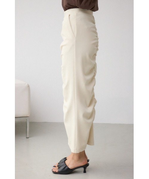 AZUL by moussy(アズールバイマウジー)の「ギャザーナロースカート(スカート・レディース・グレー/アイボリー/ブラック・SMALL/MEDIUM)」の13枚目の写真