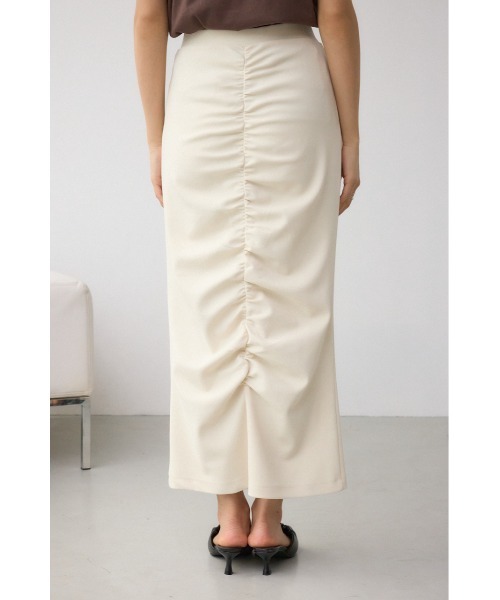 AZUL by moussy(アズールバイマウジー)の「ギャザーナロースカート(スカート・レディース・グレー/アイボリー/ブラック・SMALL/MEDIUM)」の14枚目の写真