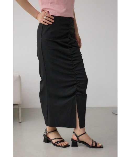 AZUL by moussy(アズールバイマウジー)の「ギャザーナロースカート(スカート・レディース・グレー/アイボリー/ブラック・SMALL/MEDIUM)」の19枚目の写真