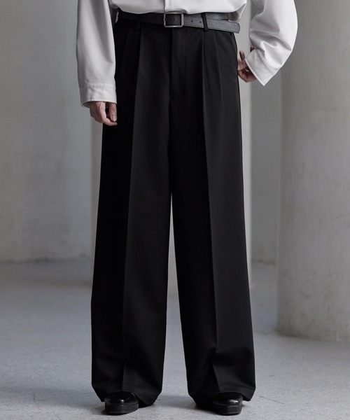 CLEL(NC)́yCLELzPrime TR Semi-wide Tuck Slacks / vCTR Z~Ch^bNXbNX(XbNX)