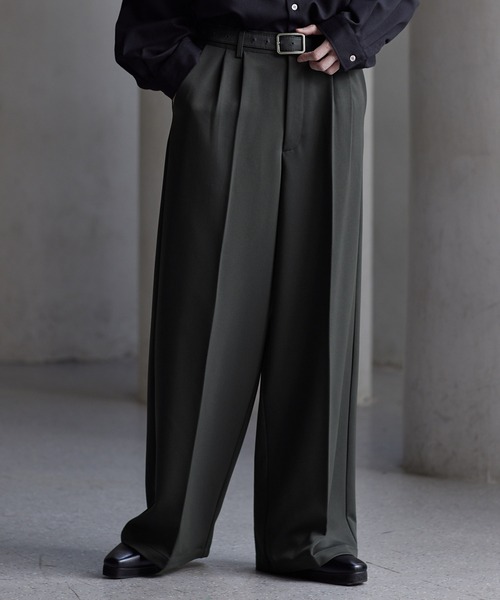 CLEL】Prime TR Semi-wide Tuck Slacks / プライムTR セミワイド