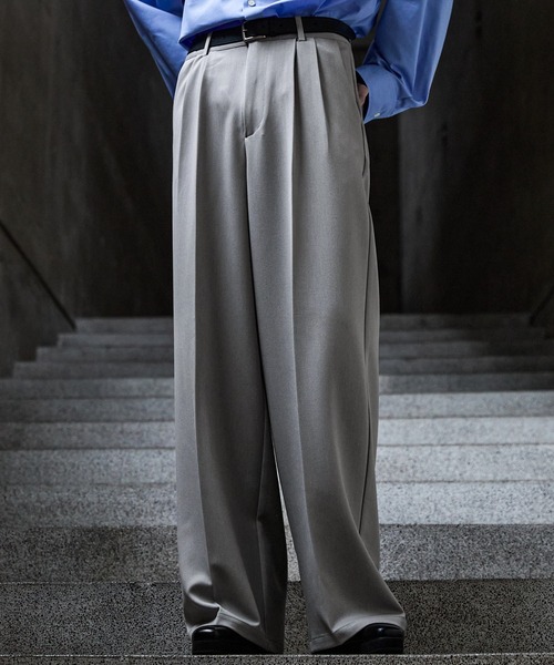 CLEL】Prime TR Semi-wide Tuck Slacks / プライムTR セミワイドタック