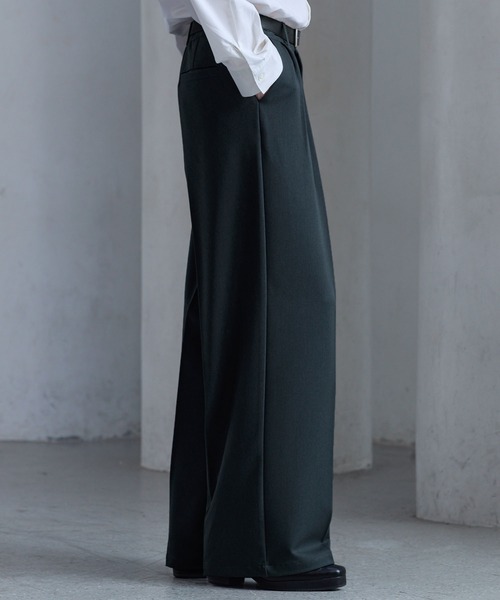 CLEL】Prime TR Semi-wide Tuck Slacks / プライムTR セミワイドタック
