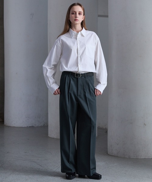 CLEL】Prime TR Semi-wide Tuck Slacks / プライムTR セミワイドタック