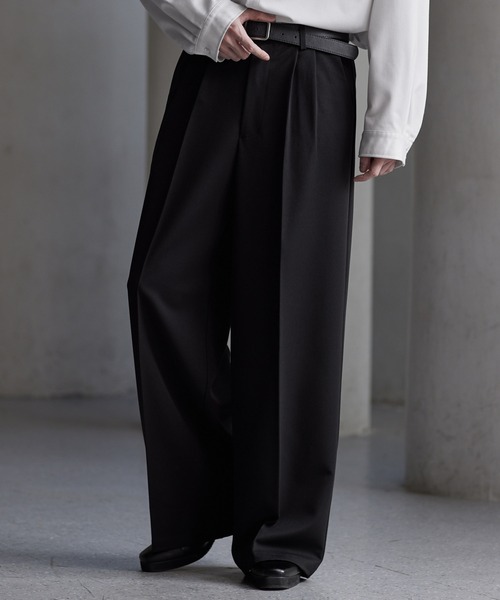 CLEL】Prime TR Semi-wide Tuck Slacks / プライムTR セミワイド